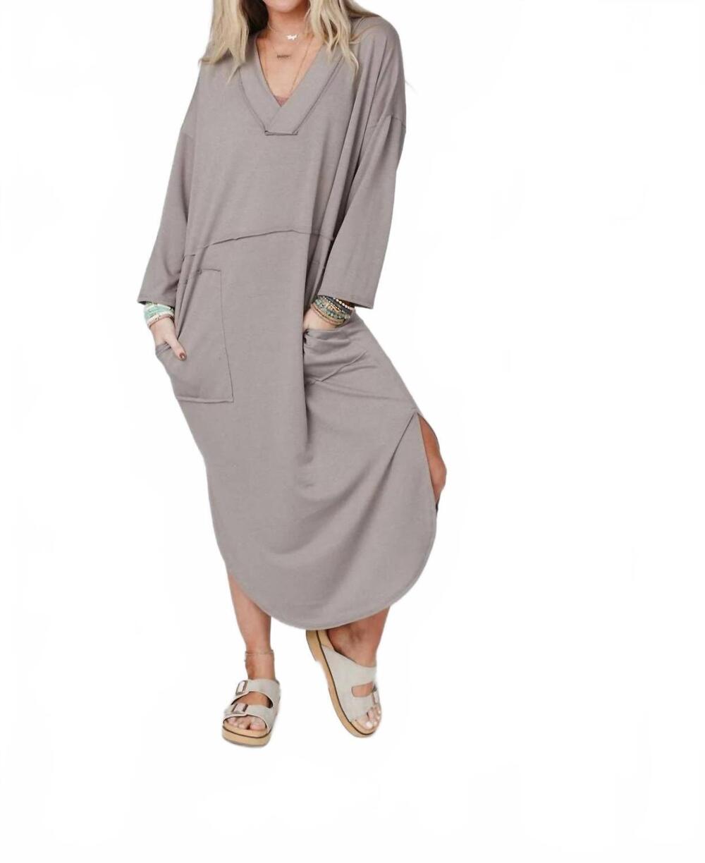 NEW THREE BIRD NEST meadow long sleeve slit maxi dress in coco